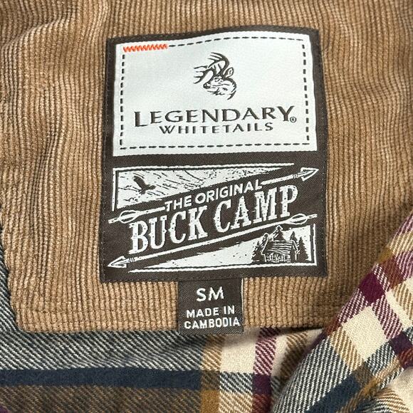 Legendary Whitetails Buck Camp Flannel Shirt Mens Small Plaid Hunting Homestead - Picture 7 of 10